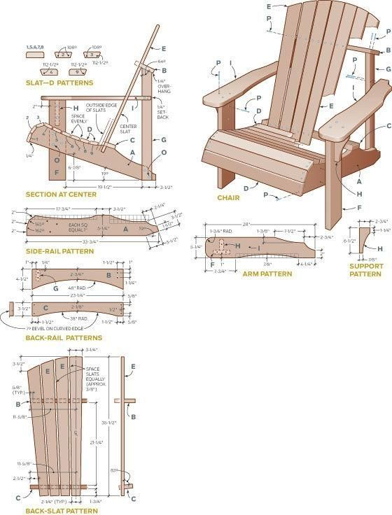 Free Adirondack Chair Plans Printable Download Supplies 