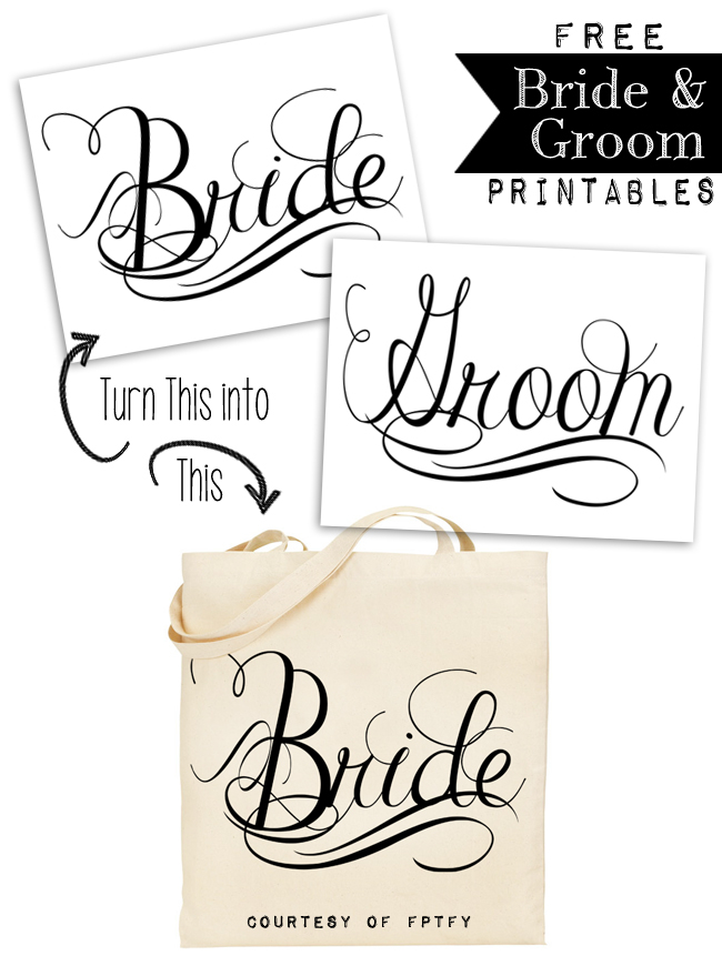 Free Calligraphy Bride And Groom Wedding Printables