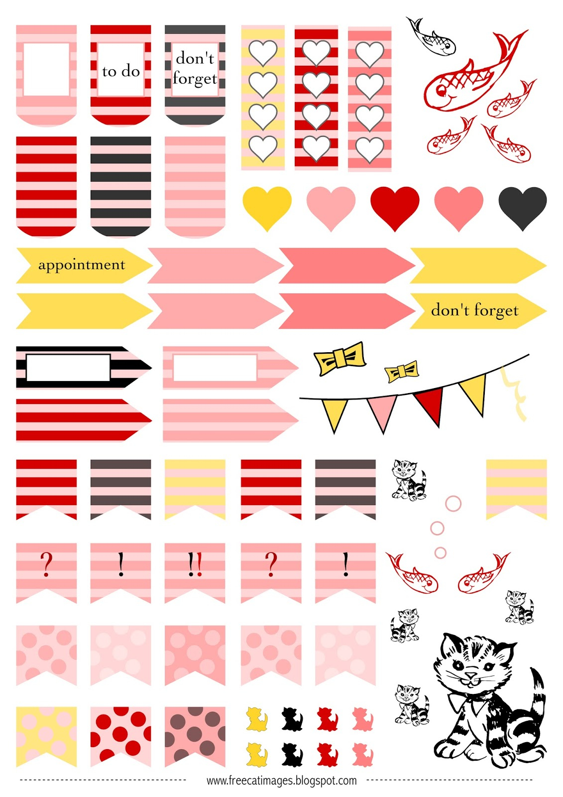 Free Cat Images Free Printable Planner Stickers Cats 