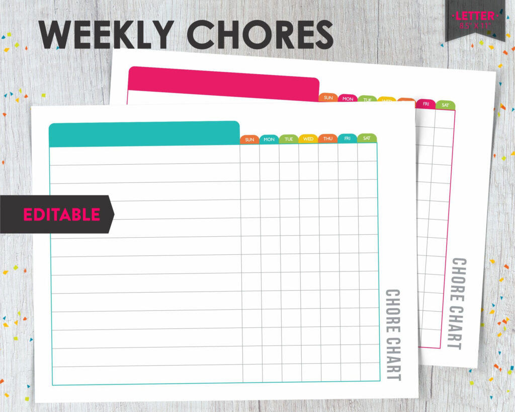 Free Editable Printable Chore Charts That Are Crush
