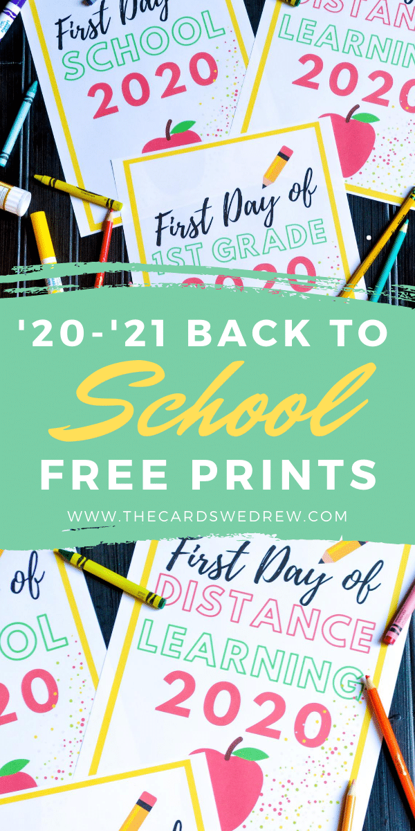 Free First Day Of School 2020 Printables Distance 