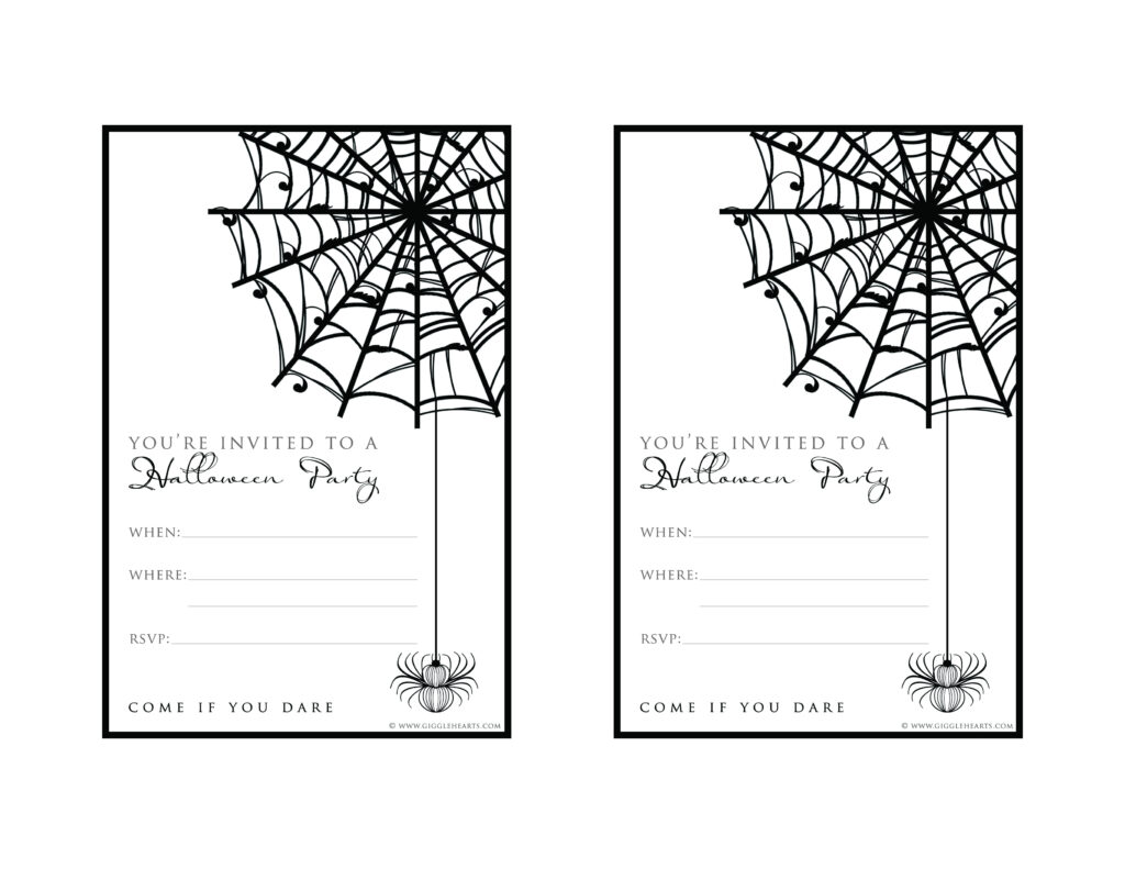 Free Halloween Party Invitation Printable With Glitter For