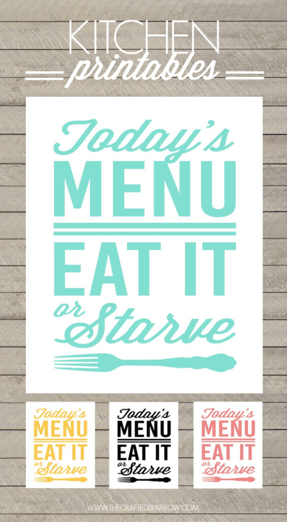 Free Kitchen Printables | AlphabetWorksheetsFree.com