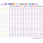 FREE Monthly Bill Paying Chart Printable Printables