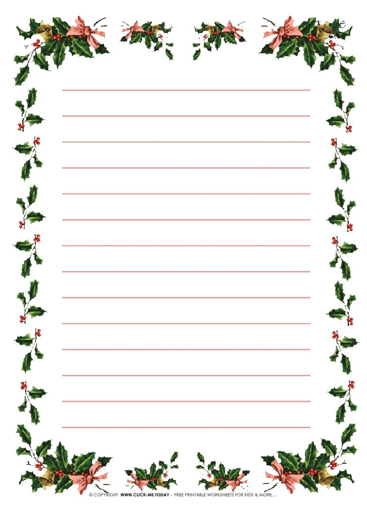 Free Printable Christmas Stationery Borders Of Holies With