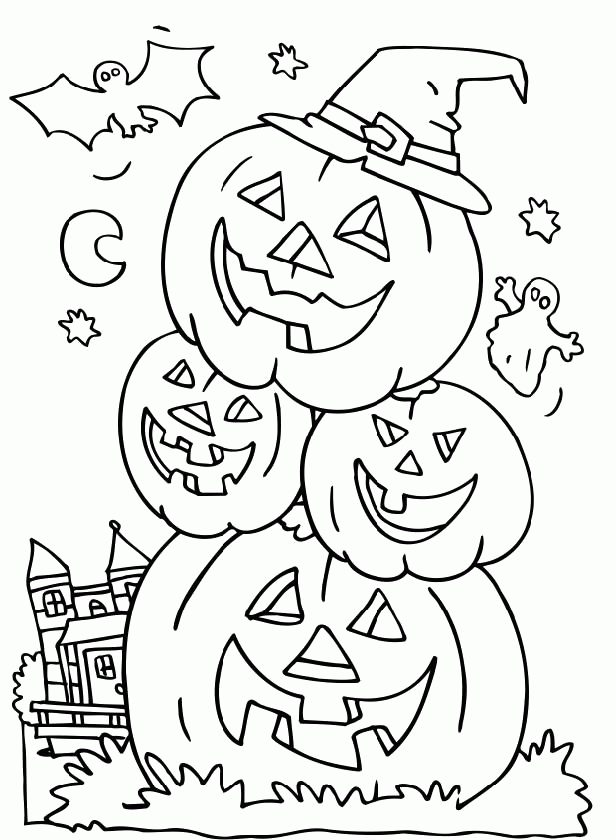 Free Printable Full Size Halloween Coloring Pages Clip 