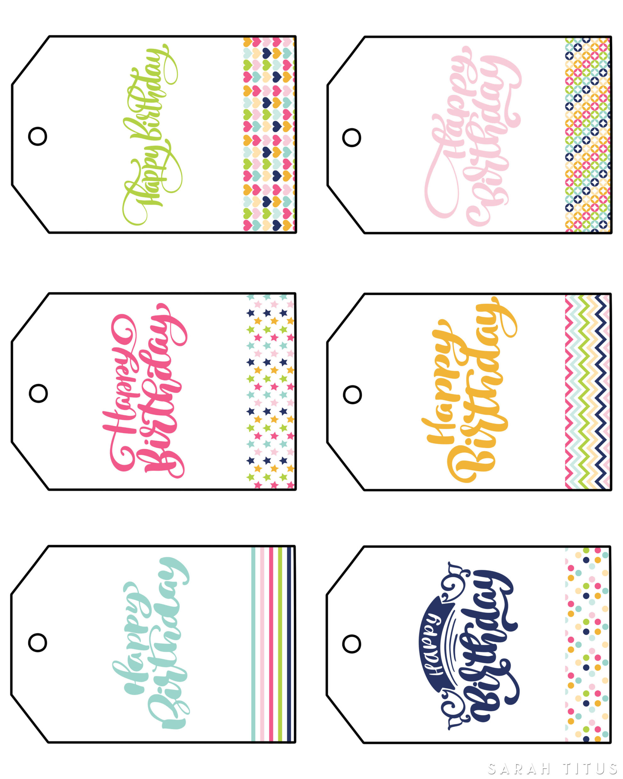 Free Printable Happy Birthday Gift Tags Sarah Titus 