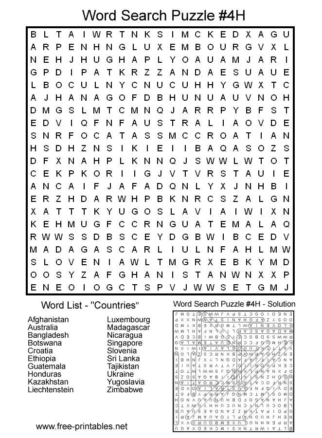 Free Printable Hard Word Searches PrintableTemplates