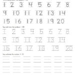 Free Printable Kindergarten Number Worksheets Activity
