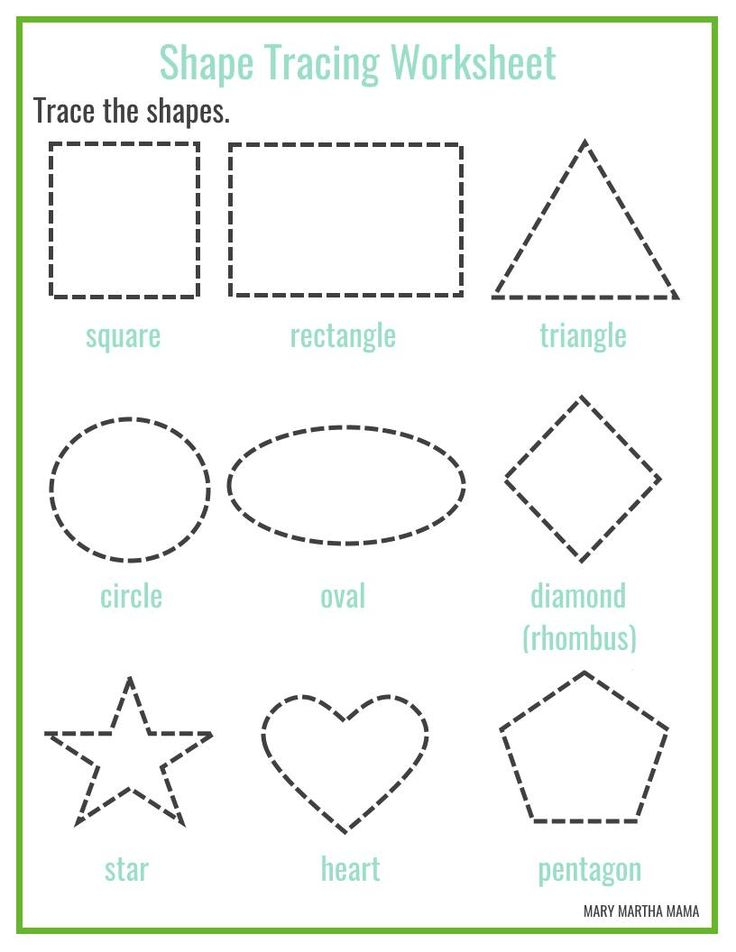 Free Printable Shape Tracing Worksheets Shape Tracing 