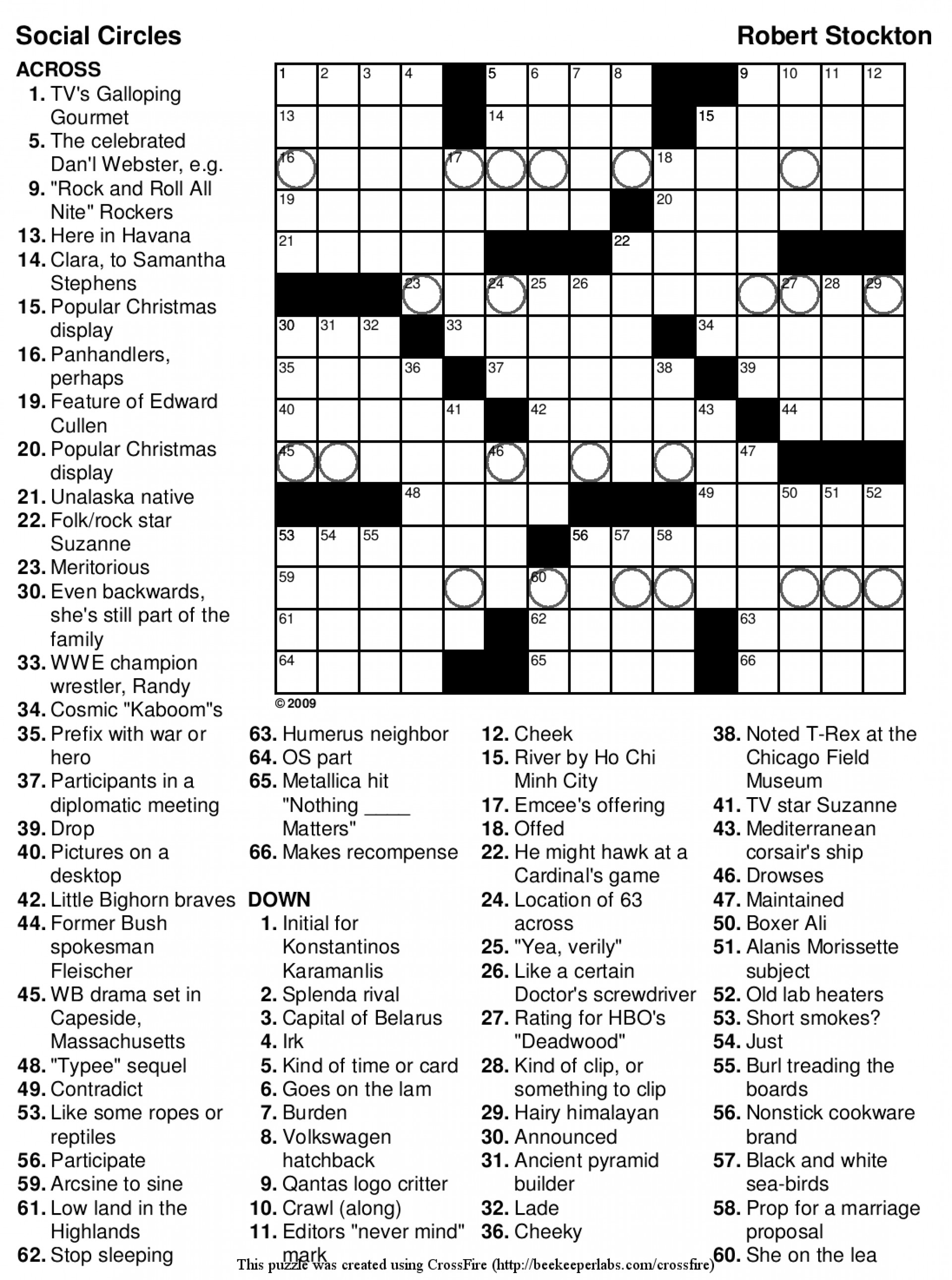 Free Printable Themed Crossword Puzzles