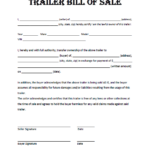 Free Printable Trailer Bill Of Sale All States Off