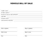 Free Printable Vehicle Bill Of Sale Template Form GENERIC