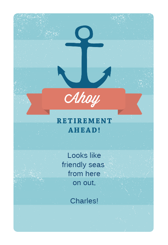 Friendly Seas Retirement Card Free Greetings Island