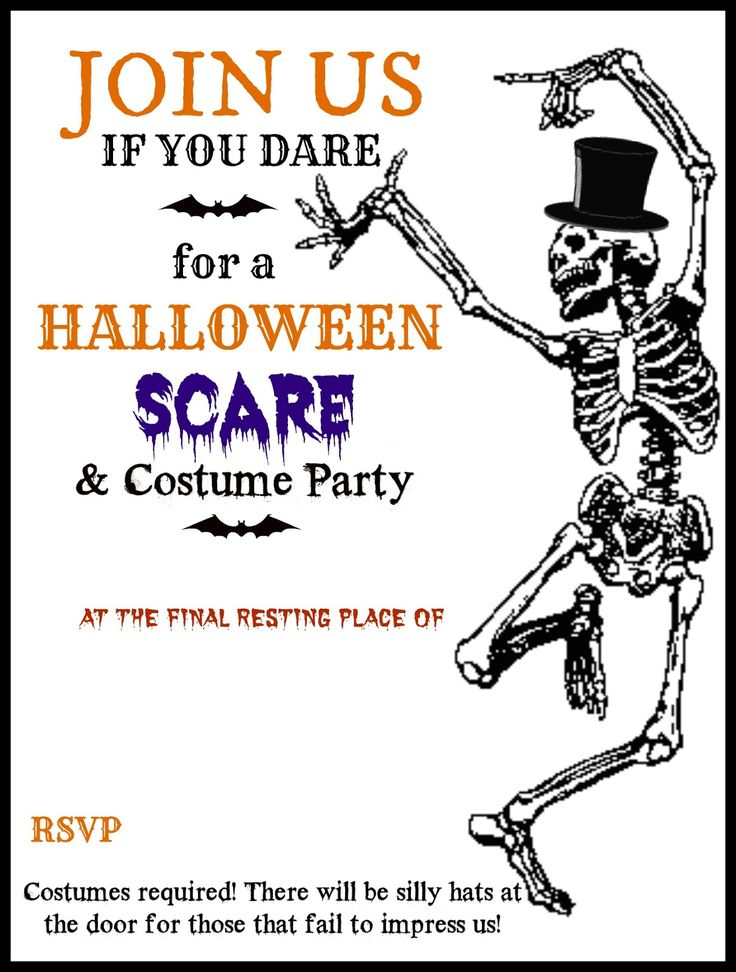 Halloween Printable Skeleton Invite Diy Halloween 