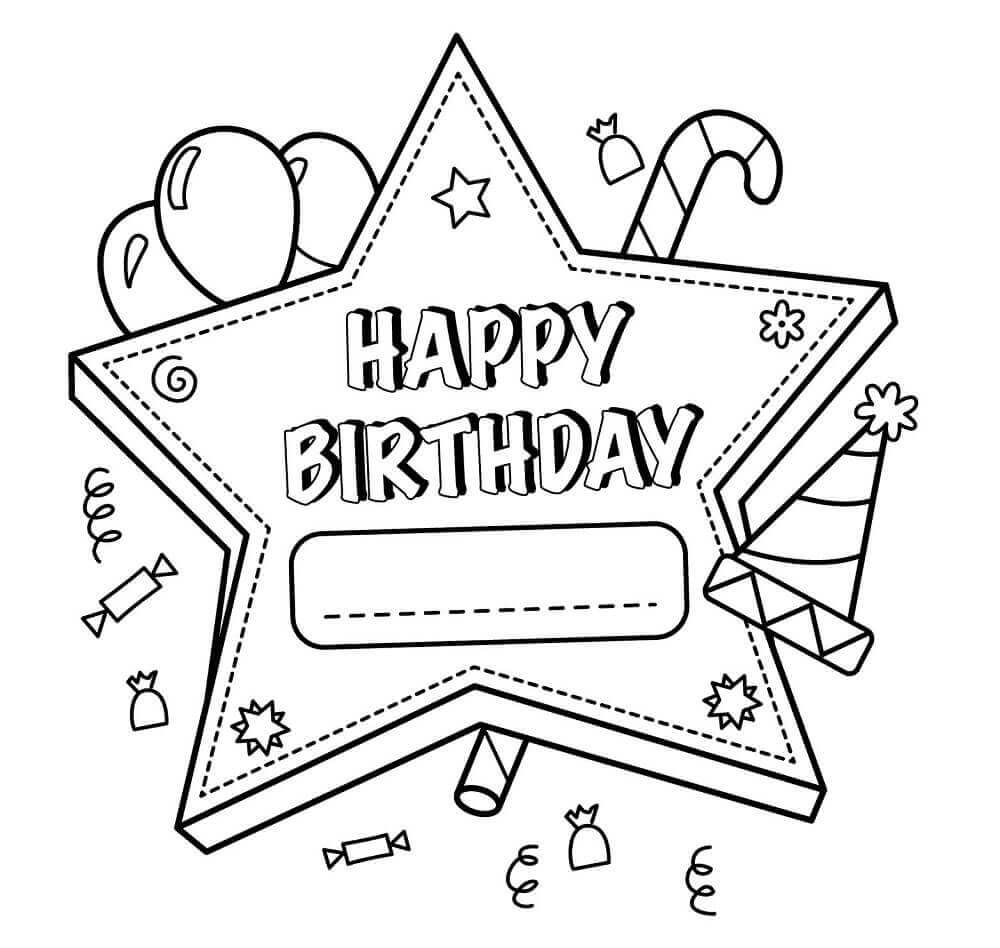 Happy Birthday Bear Coloring Pages Happy Birthday 