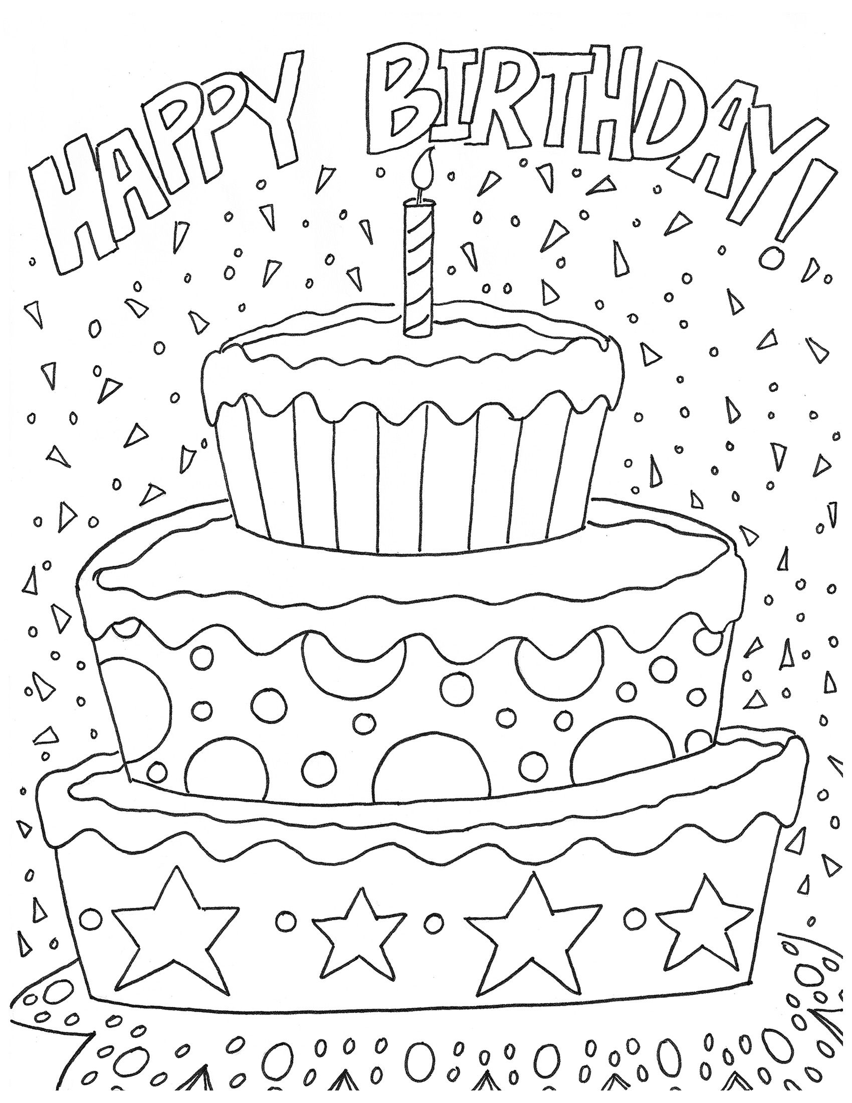 Happy Birthday Coloring Pages Happy Birthday Coloring 