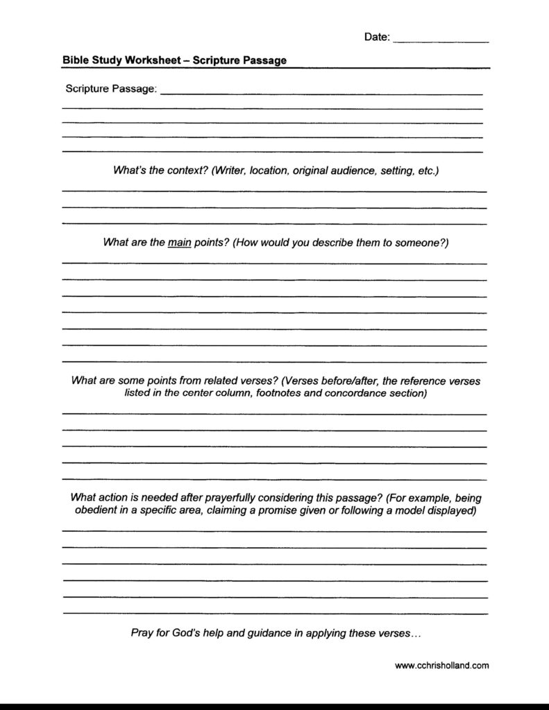 Inductive Bible Study Worksheet Pdf Excelguider