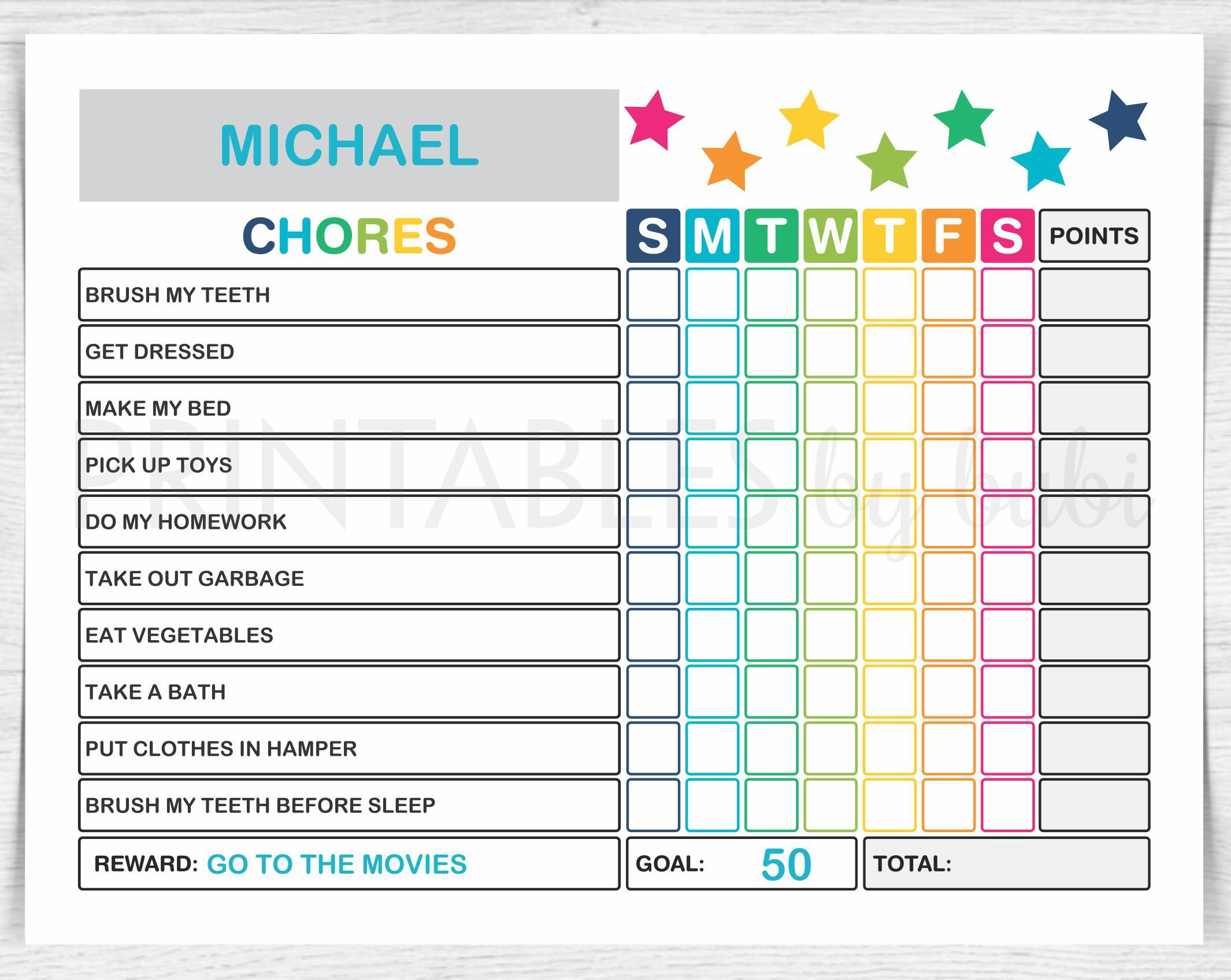Kids Chore Chart Chore Chart For Kids Kids Chores 