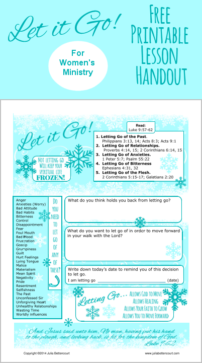 Let It Go Lesson Printable Creative Ladies Ministry 