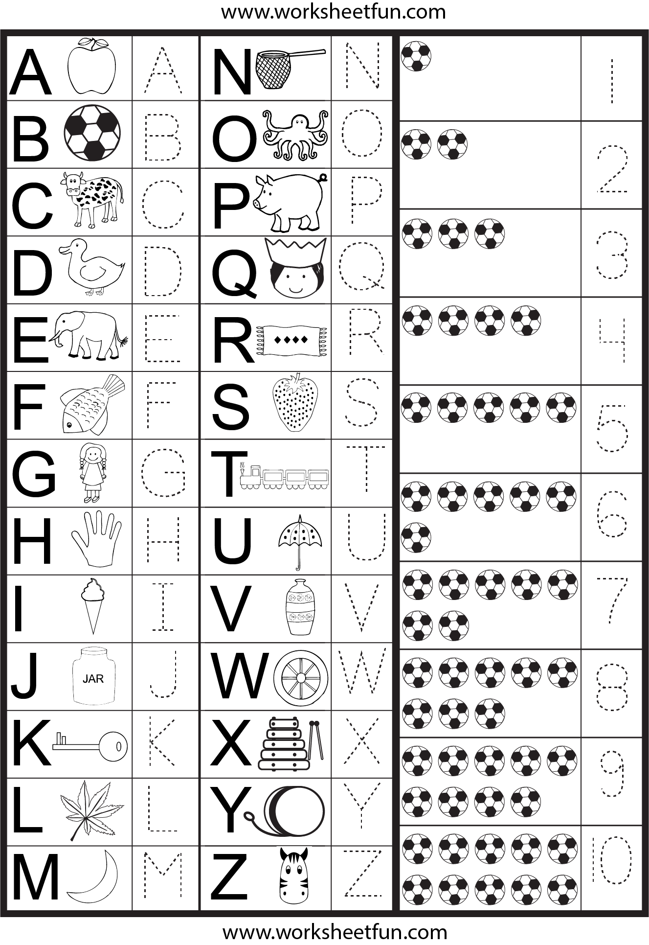 Letters And Numbers Tracing Worksheet FREE Printable