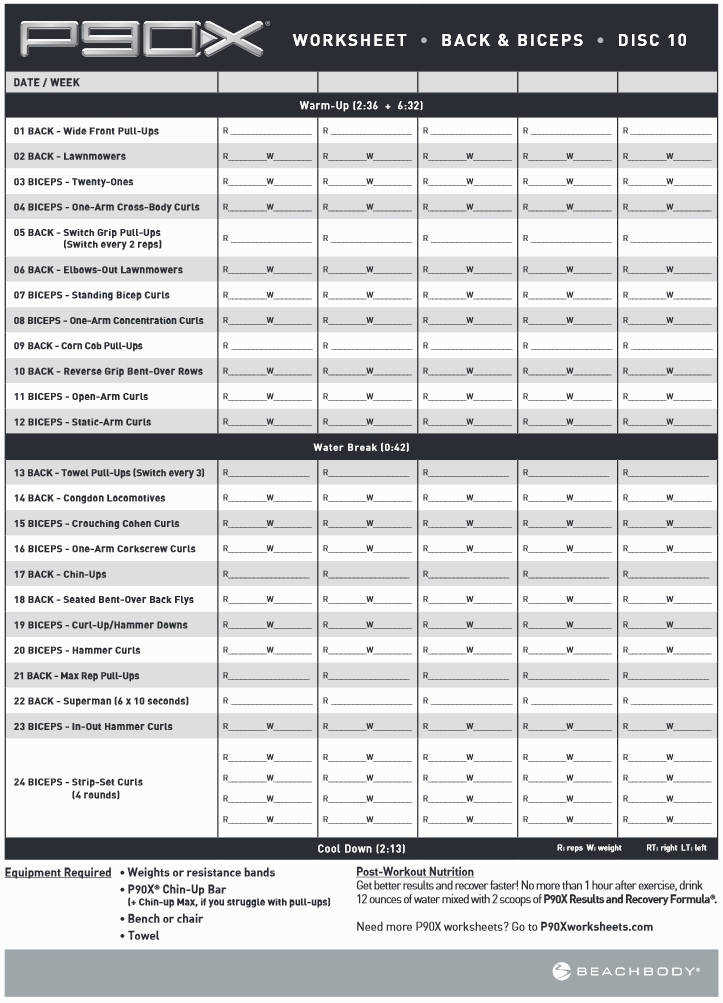 P90x Worksheet Homeschooldressage