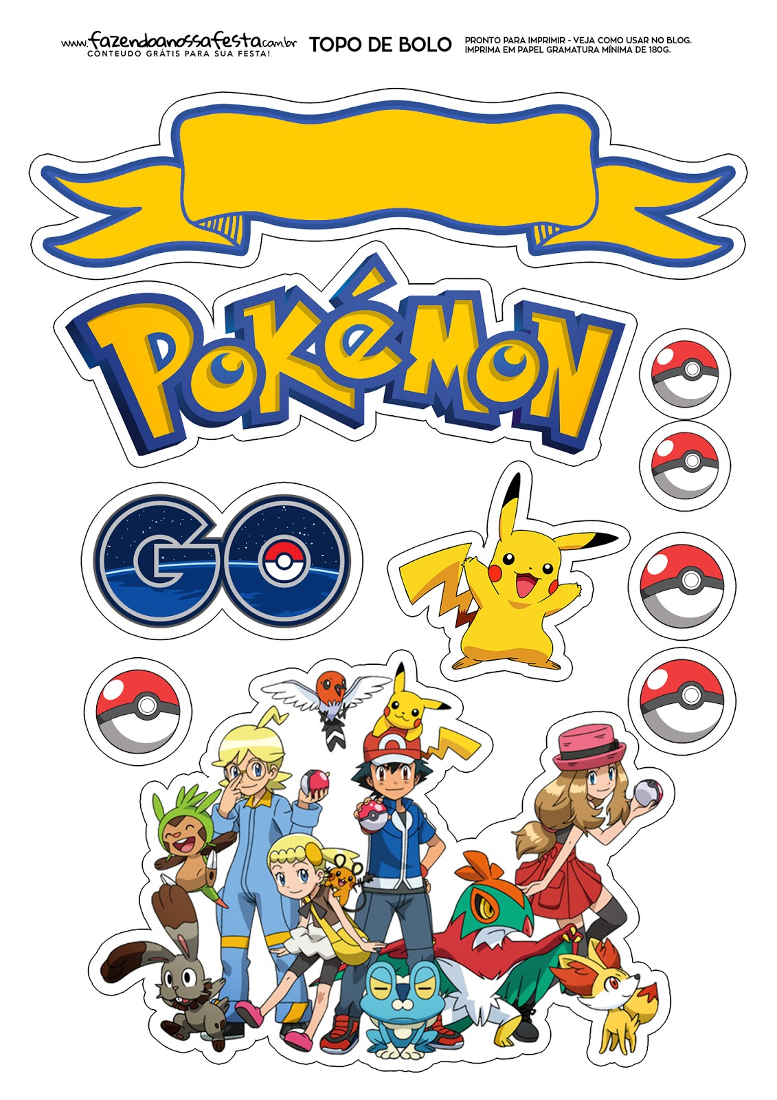 Pokemon Free Printable Cake Toppers Oh My Fiesta For 