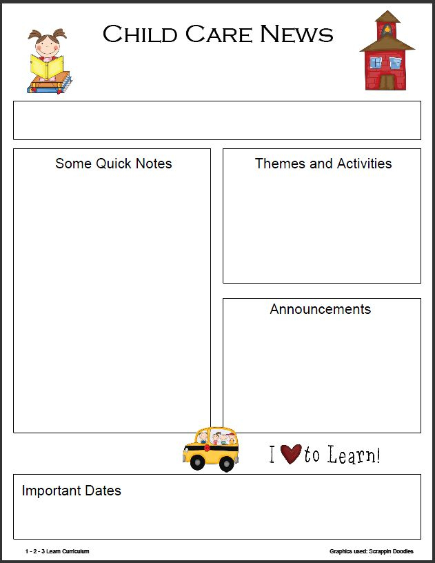Preschool Monthly Newsletter Template Preschool