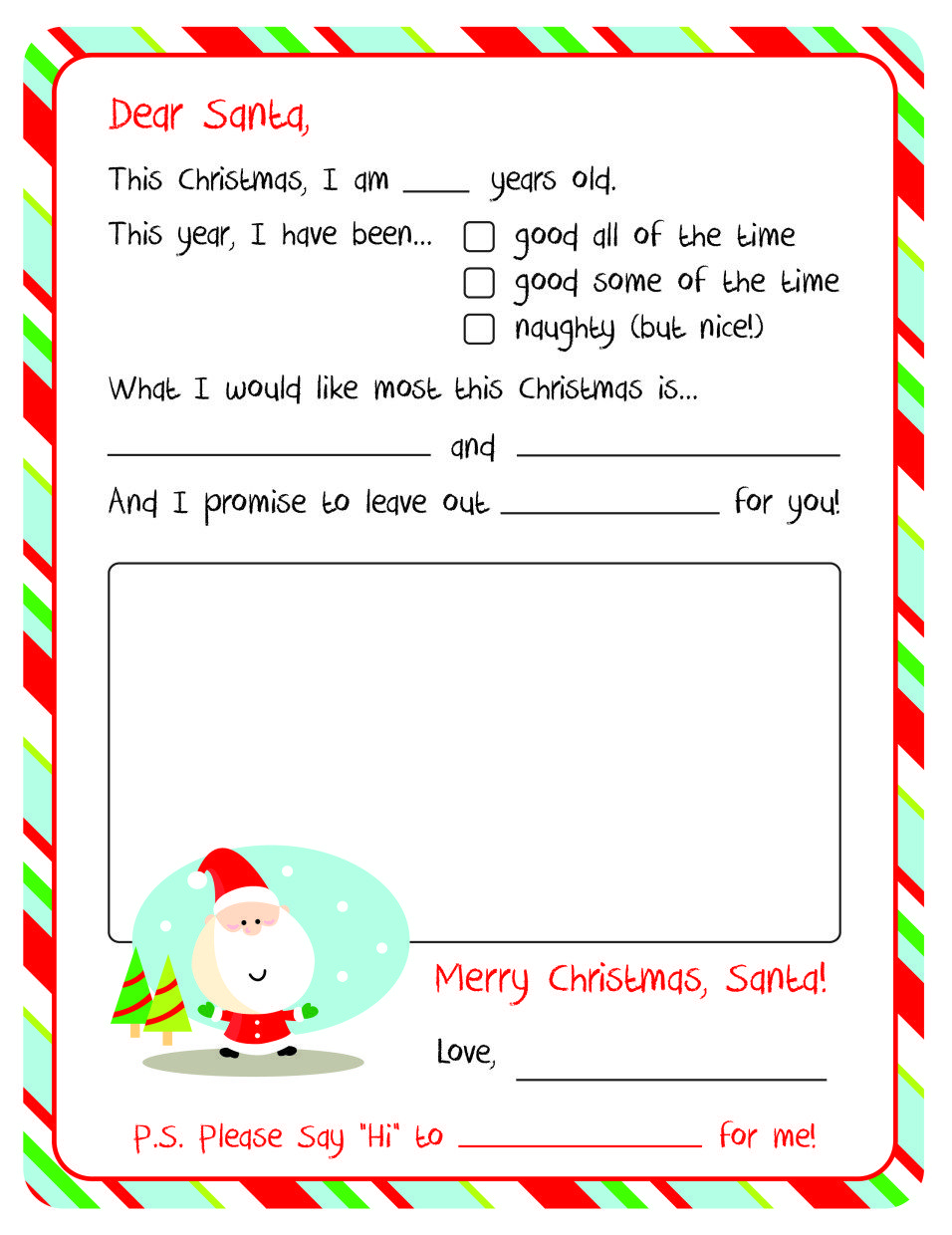 Santa Letters 10 Free Printable Letters To Santa
