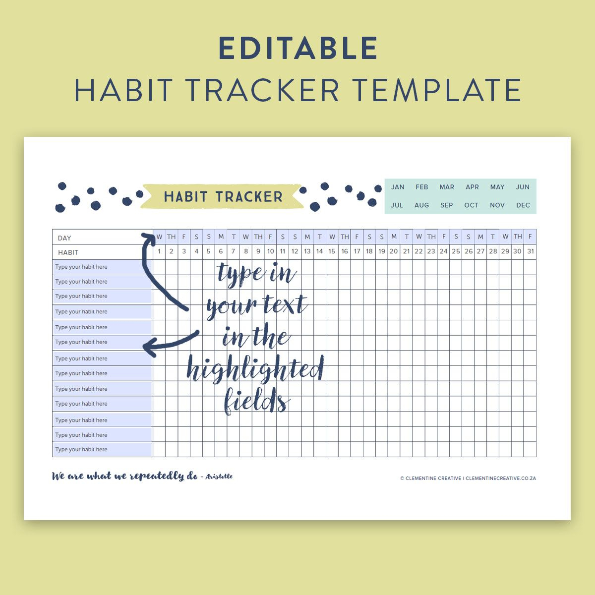 This Free Printable Habit Tracker Will Help You Reach Your 