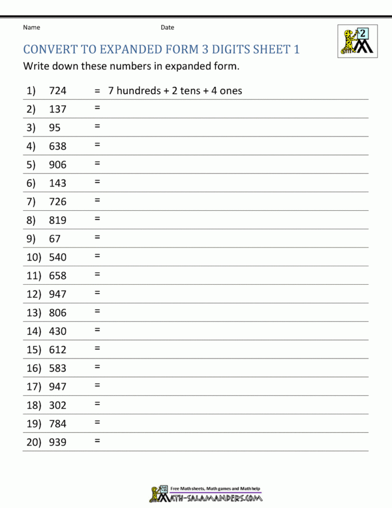 Writing Numbers In Words Worksheets Grade 2 Pdf