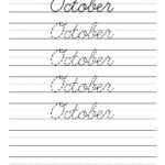 12 Months Of The Year Cursive Handwriting Worksheets