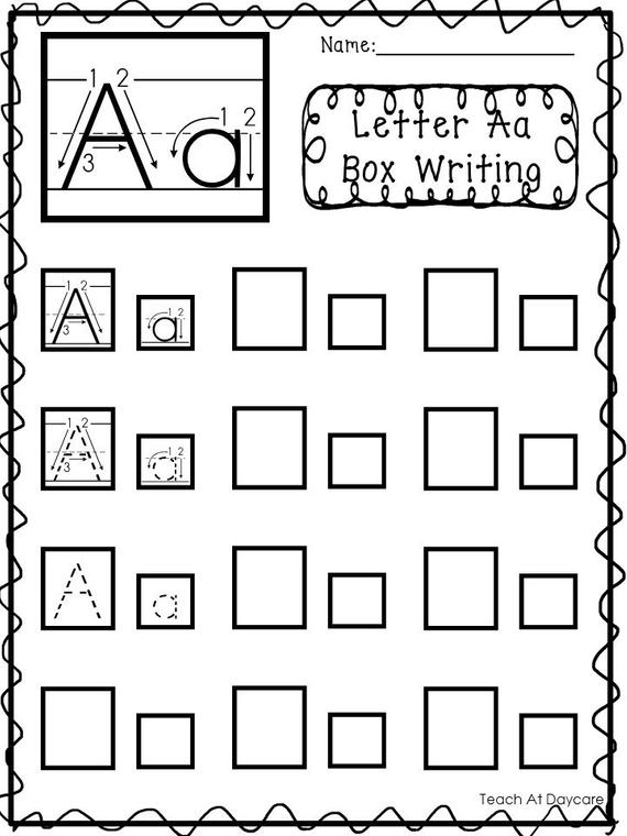 26 Printable Alphabet Box Writing Worksheets Preschool 