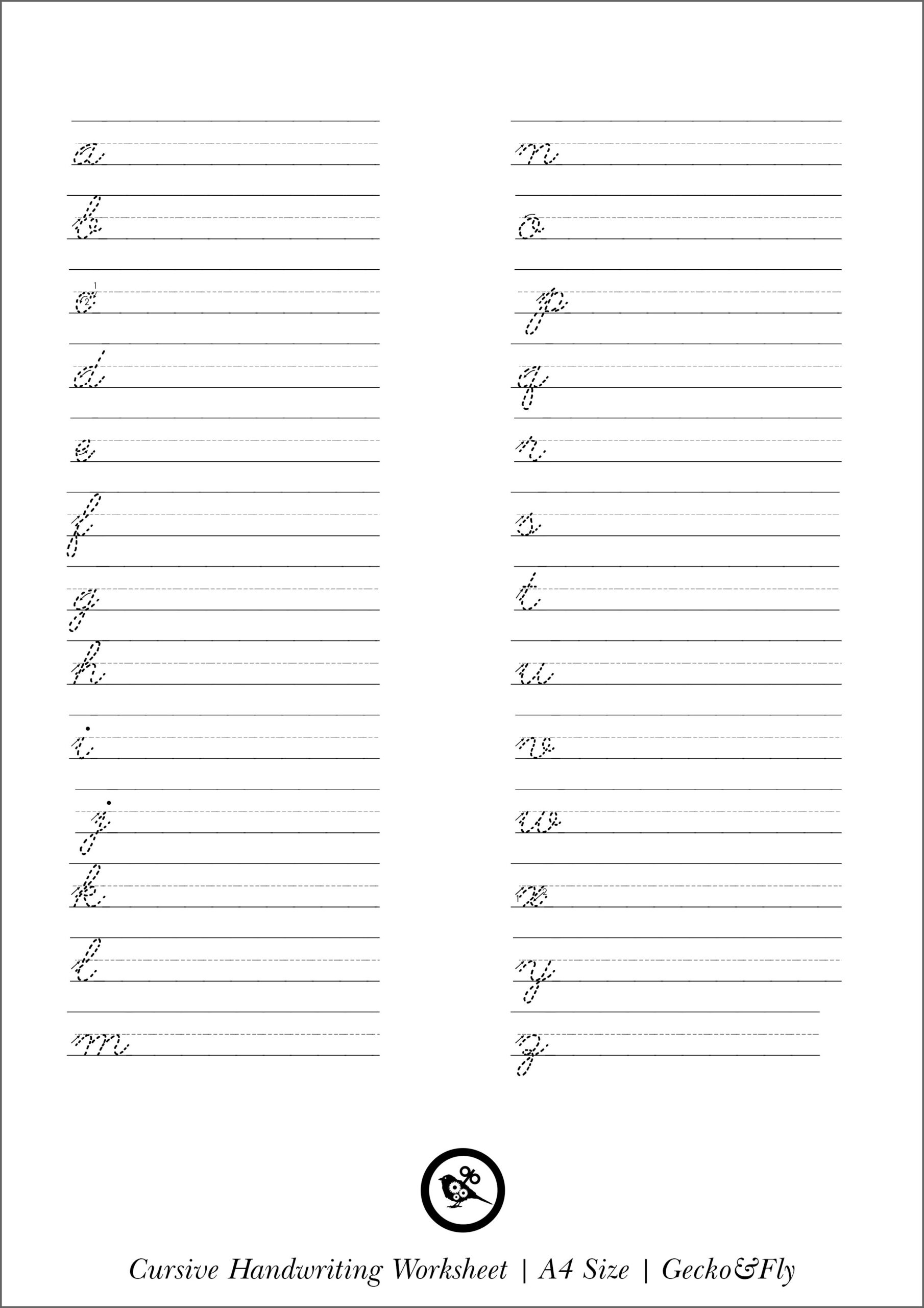 5 Printable Cursive Handwriting Worksheets For Beautiful 