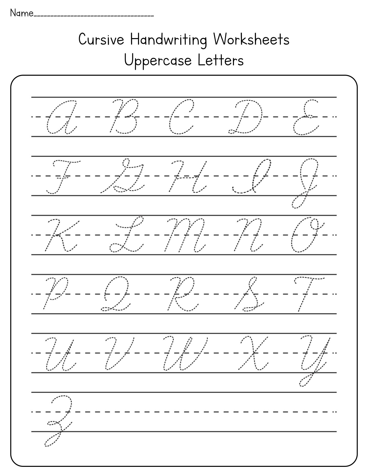 Cursive Handwriting Worksheets Blank | AlphabetWorksheetsFree.com