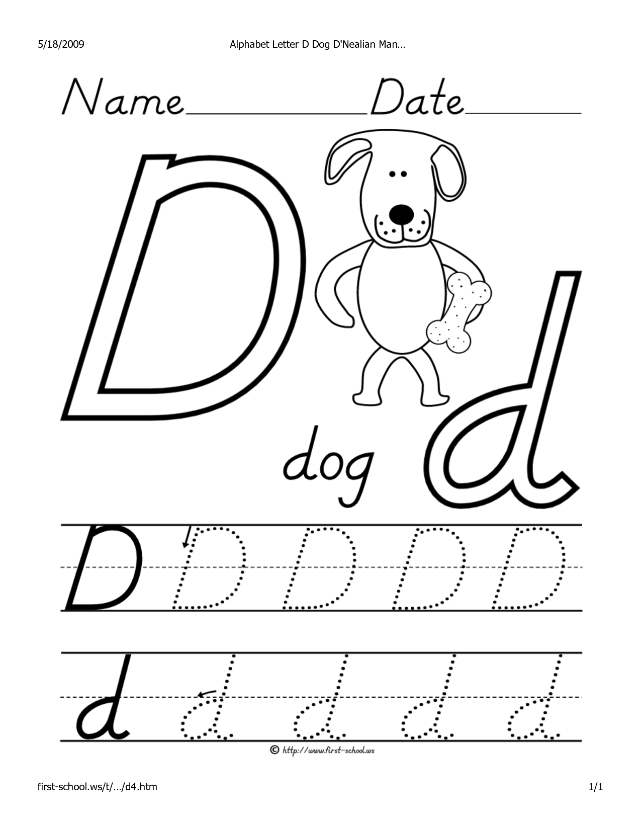 7 Best Images Of D Nealian Handwriting Worksheet Maker