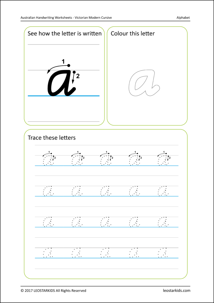 Handwriting Worksheets Victorian Cursive Free | AlphabetWorksheetsFree.com