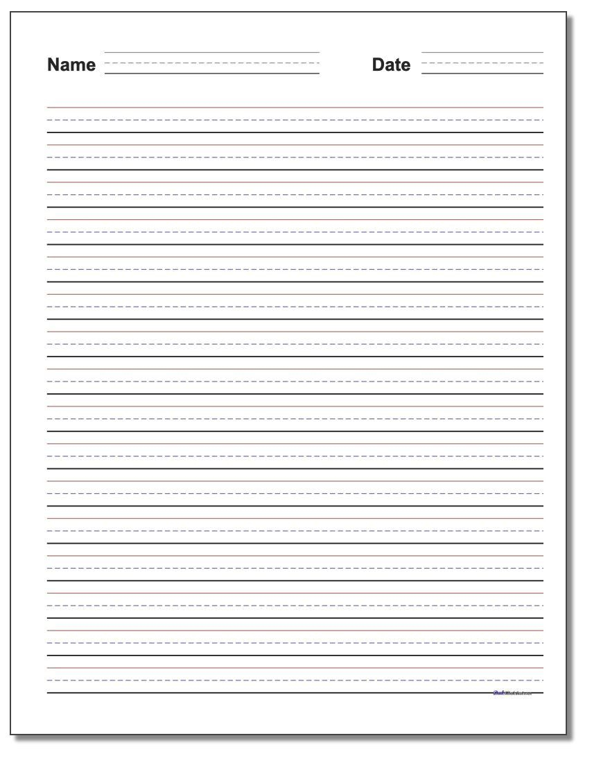 Blank Handwriting Worksheets For Kindergarten Worksheet 