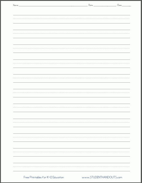 Blank Lined Paper Handwriting Practice Worksheet