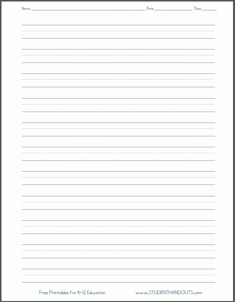 Blank Lined Paper Handwriting Practice Worksheet 