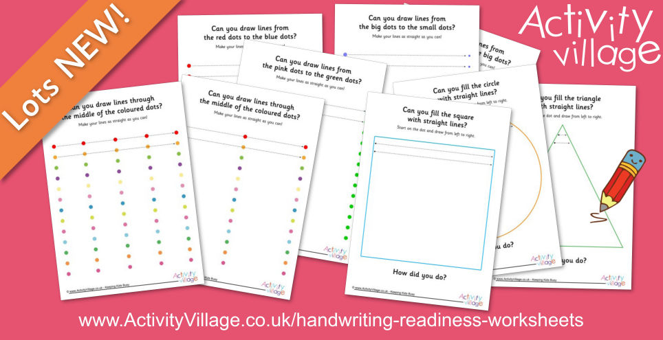 Colourful Handwriting Readiness Worksheets For Practising 