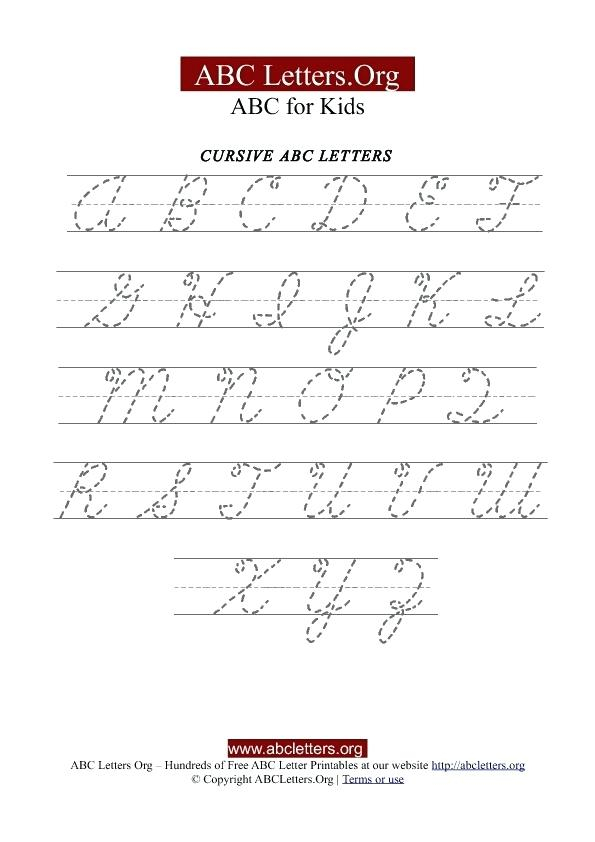 Cursive Handwriting Sheets A Z