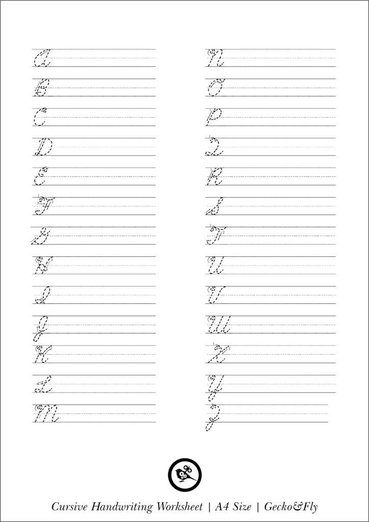 Cursive Handwriting Worksheets Online