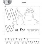 Cute Uppercase Letter W Coloring Page Free Printable