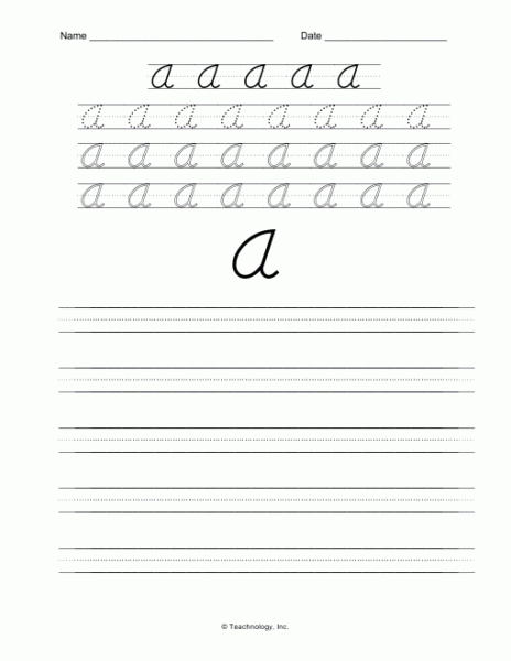 D Nealian Cursive Handwriting Practice Worksheets 