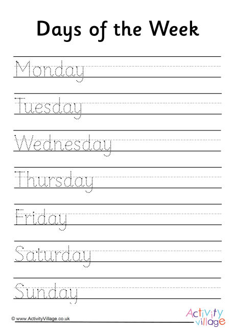 handwriting-worksheets-days-of-the-week-alphabetworksheetsfree