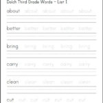 Dolch Third Grade Words Handwriting Worksheets Free To