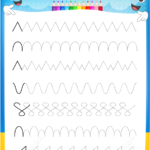 Draw Simple Lines Handwriting Practice Worksheet Free