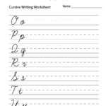 Easy Cursive Writing Worksheet Worksheets Worksheets