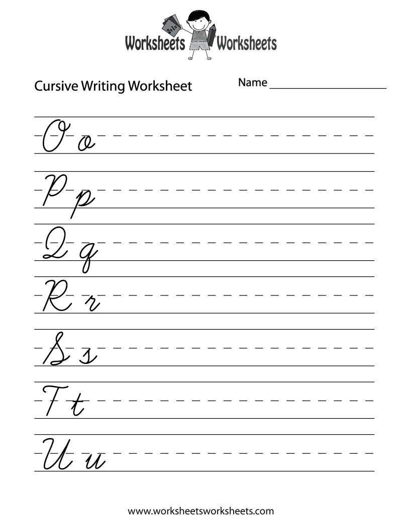 Easy Cursive Writing Worksheet Worksheets Worksheets
